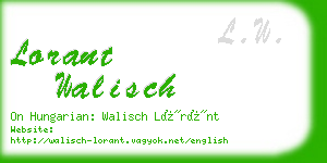 lorant walisch business card